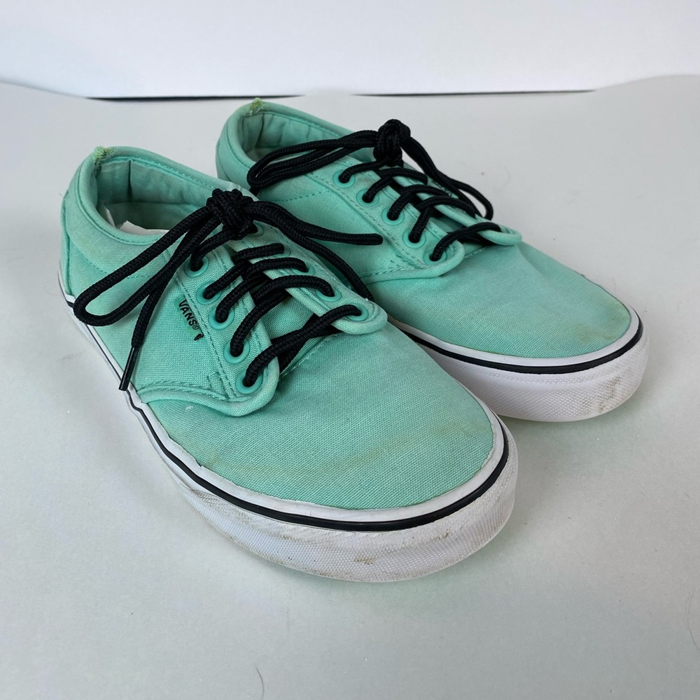 Vans Mint Green Canvas Sneakers with Black Laces